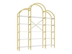 Estantería en forma de nube con 5 baldas - MDF y metal - Dorado y blanco
