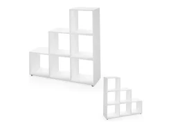 Estantería escalonada blanco 107.2x29x107.8