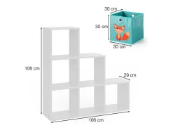 Estantería escalonada blanco 107.2x29x107.8