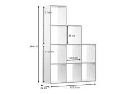 Estantería escalonada blanco 103.5x29x144 aramis