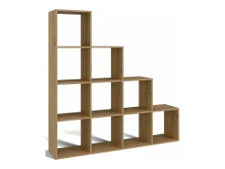Estantería escalonada con 10 estantes - Roble Artesanal - 153 cm - STEPI