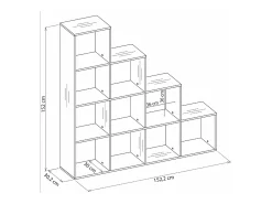 Estantería escalonada con 10 estantes - Roble Sonoma - 153 cm - STEPI