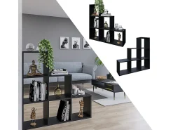 Estantería escalonada negro 107.2x29x107.8