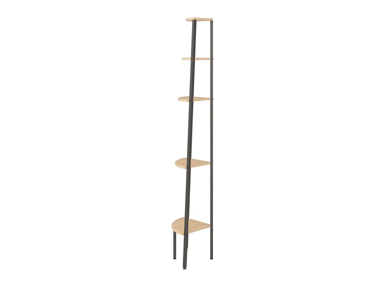 Estantería esquina 5 baldas marrón claro negro 45,5x31,5x180 cm ES826798