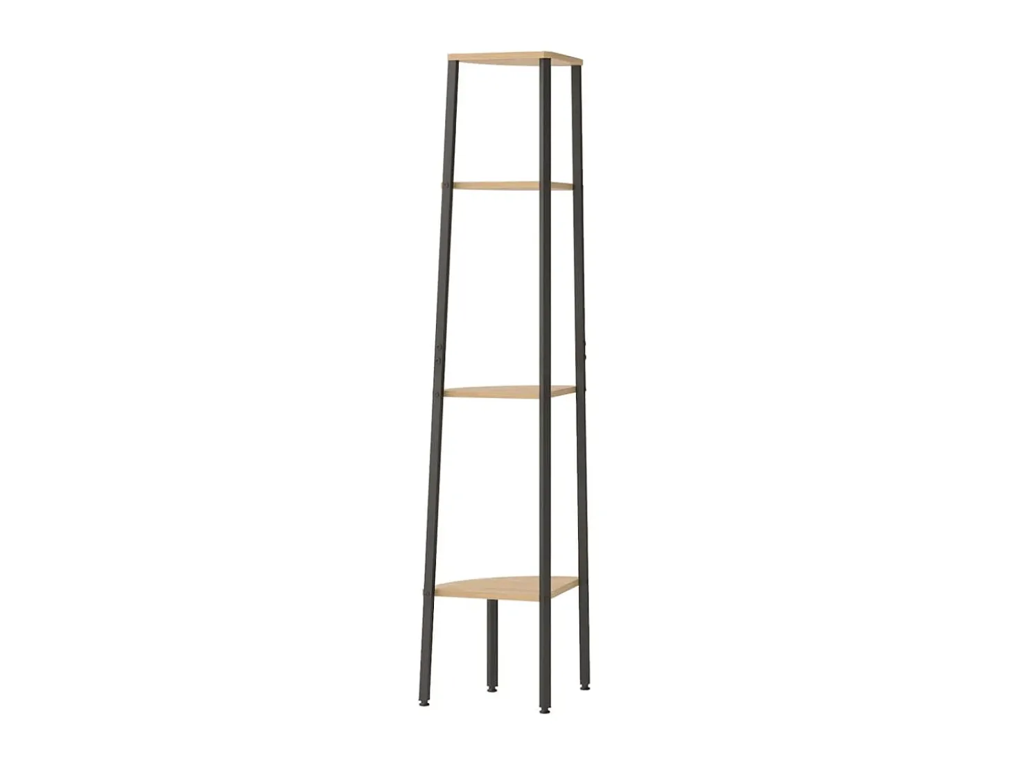 Estantería esquina 4 baldas marrón claro negro 45,5x31,5x150 cm ES771217