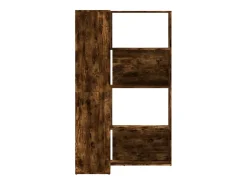 Estantería esquina 4 niveles madera roble ahumado 85x85x140 cm