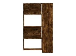 Estantería esquina 4 niveles madera roble ahumado 85x85x140 cm