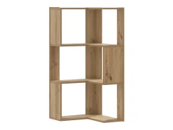 Estantería esquina 3 niveles madera roble artisan 50x50x102 cm