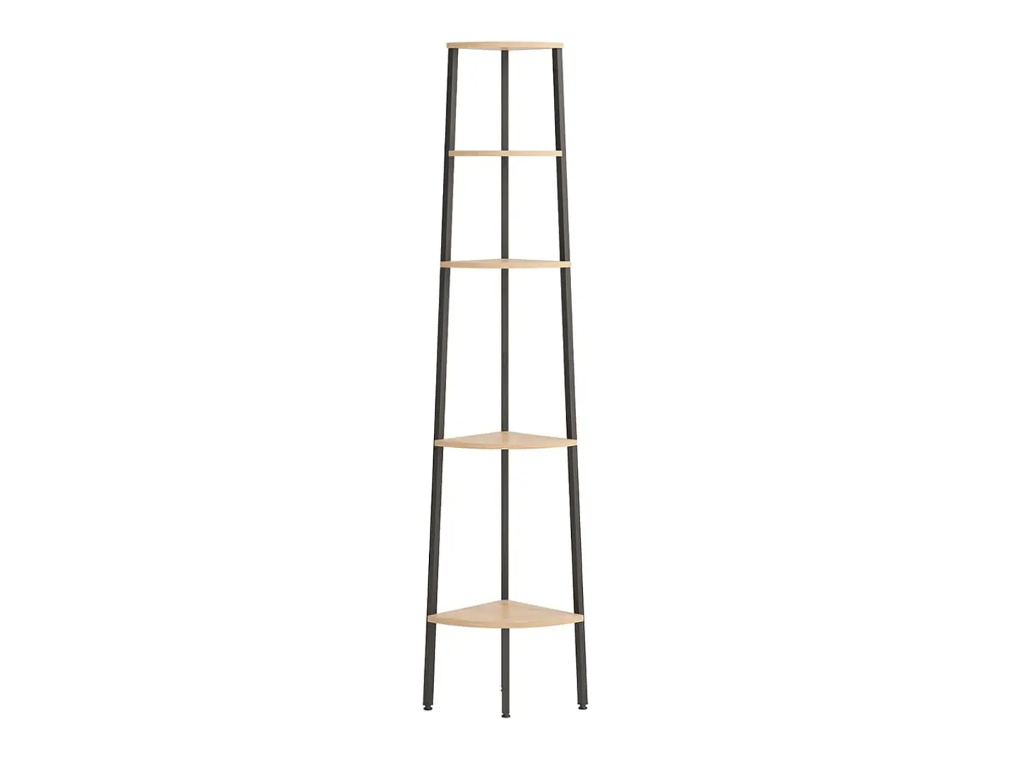 Estantería esquina 5 niveles marrón claro negro 45,5x31,5x180cm