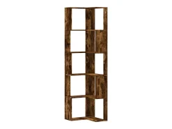 Estantería esquina 5 niveles madera roble ahumado 50x50x179 cm