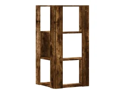 Estantería esquina 3 niveles madera roble ahumado 50x50x102 cm