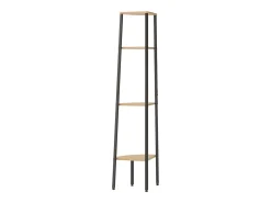 Estantería esquina 4 niveles marrón claro negro 45,5x31,5x150cm