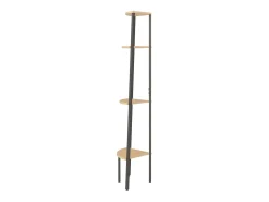 Estantería esquina 4 niveles marrón claro negro 45,5x31,5x150cm