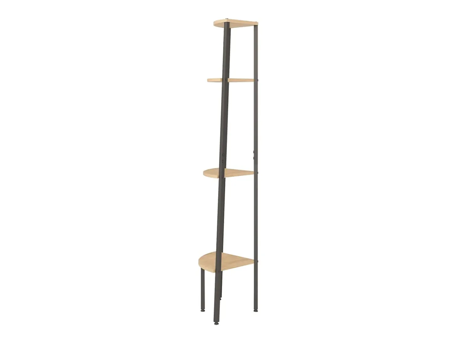 Estantería esquina 4 niveles marrón claro negro 45,5x31,5x150cm