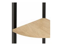 Estantería esquina 4 niveles marrón claro negro 45,5x31,5x150cm