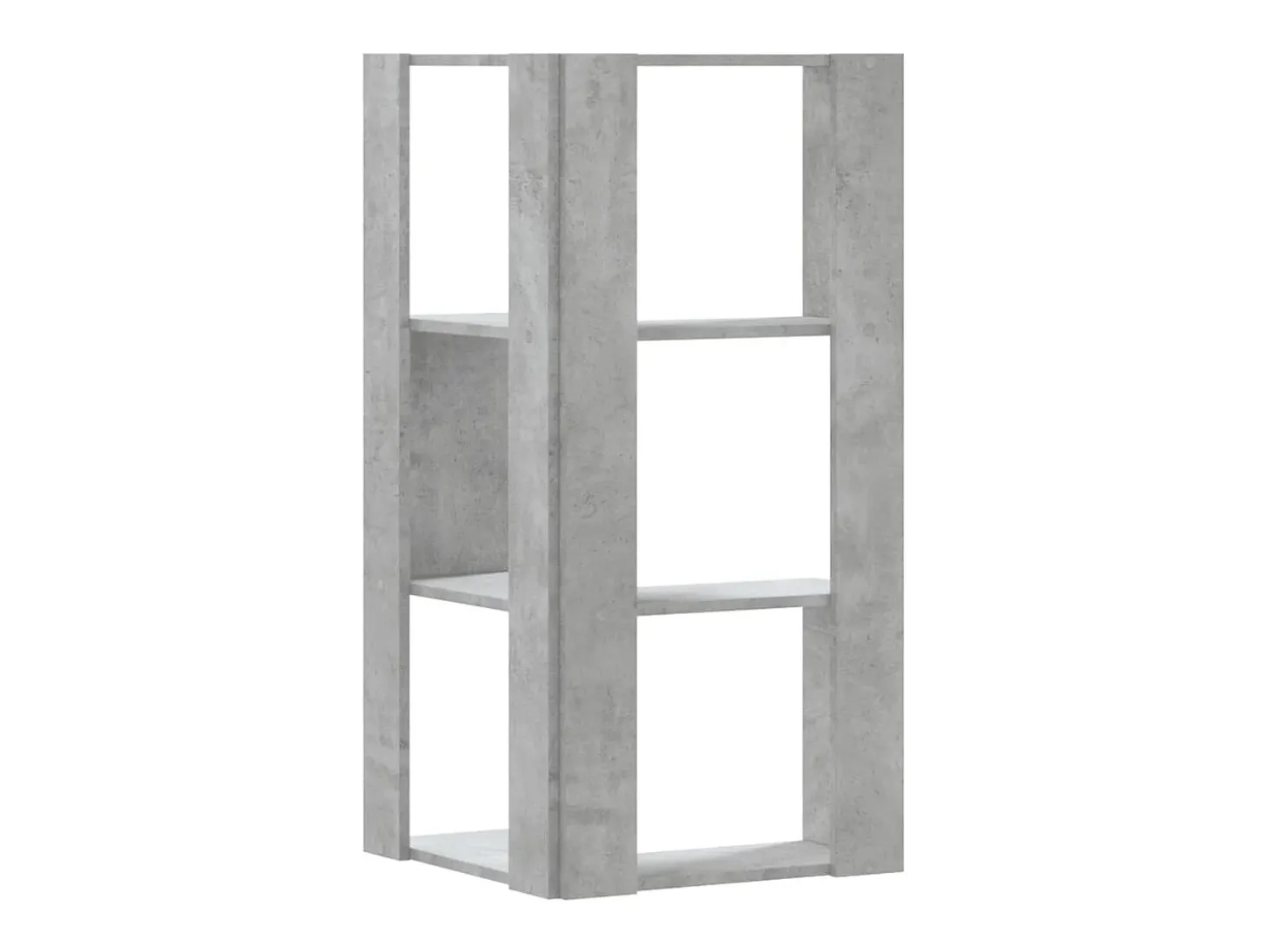 Estantería esquina 3 niveles madera gris hormigón 50x50x102 cm
