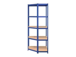 Estantería esquina 5 niveles madera contrachapada y acero azul ES128523