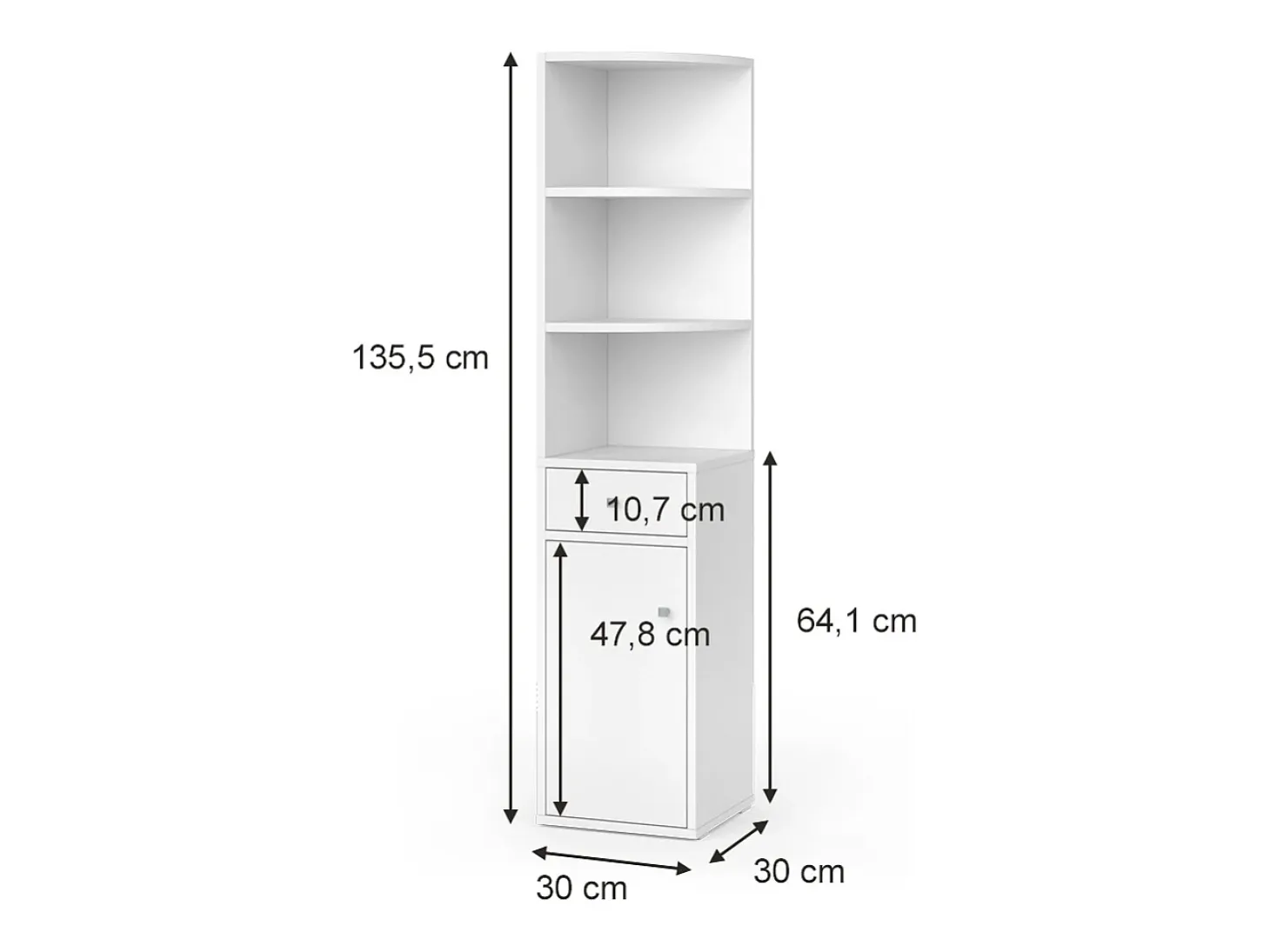 Estantería esquinera blanco 30x30x135.5 larry