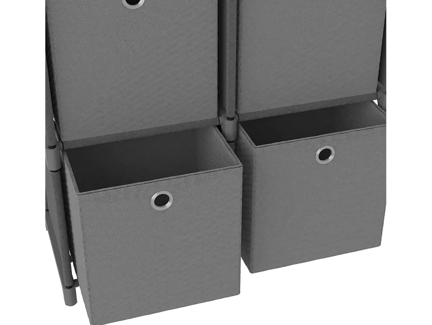 Estantería expositora 5 cubos y cajas Gris 103x30x72,5 cm Tela