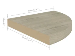 Estantería flotante de esquina roble 35x35x3,8 cm MDF