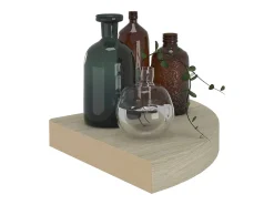 Estantería flotante de esquina roble 25x25x3,8 cm MDF