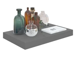 Estantería flotante de pared 4 piezas Gris Brillo 40x23x3,8 cm MDF