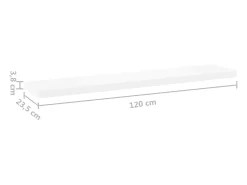 Estantería flotante de pared roble y blanco 120x23,5x3,8 cm MDF