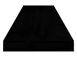 Estantería flotante de pared 4 piezas Negro Brillo 90x23,5x3,8 cm MDF