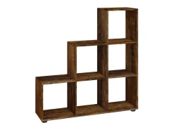 Estantería forma de escalera madera contrachapada roble ahumado