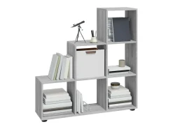 Estantería forma de escalera madera contrachapada gris Sonoma