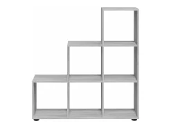 Estantería forma de escalera madera contrachapada gris Sonoma