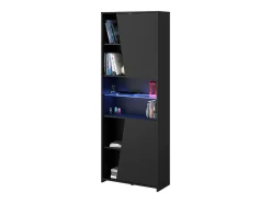 Estantería Gaming con LED negro 6 estantes moderna 180x67x28 cm