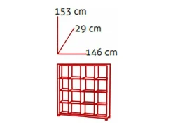 Estantería grande kubox 4x4 acabado maple, 153 cm(alto)146 cm(ancho)29 cm(fondo)