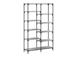 Estantería hierro y madera ingeniería gris Sonoma 100x32x170 cm
