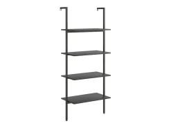 Estantería inclinada de 4 baldas negro 64x35x152,5 cm ES304588