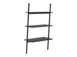 Estantería inclinada de 3 niveles negro 64x34x116 cm