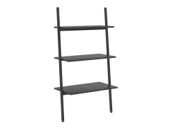 Estantería inclinada de 3 niveles negro 64x34x116 cm