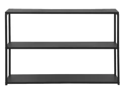 Estantería industrial baja de metal de 3 niveles, 120cm negro