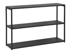 Estantería industrial baja de metal de 3 niveles, 120cm negro