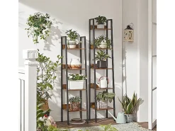 Estantería industrial de pie negra 5 estantes escalera para libros loft modern
