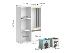 Estantería infantil blanco 29.2x72x107.8 luigi