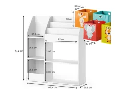 Estantería infantil blanco 100.4x30.9x114.2 luigi