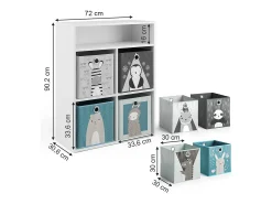 Estantería infantil blanco 72x30.6x90.2 luigi