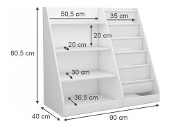 Estantería infantil blanco 90x40x80.5 conny