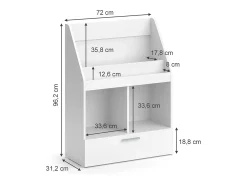 Estantería infantil blanco 72x31.2x96.2 luigi