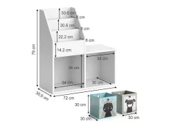 Estantería infantil blanco 30.9x72x79 luigi