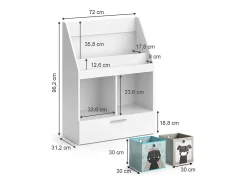 Estantería infantil blanco 72x31.2x96.2 luigi
