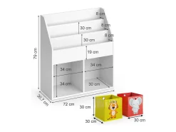 Estantería infantil blanco 72x30.7x79 luigi