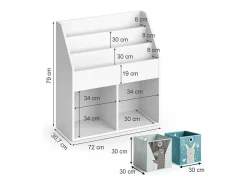 Estantería infantil blanco 72x30.7x79 luigi