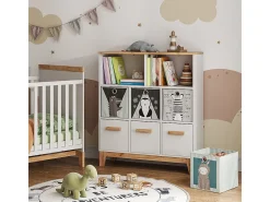 Estantería infantil blanco/artesano 98.4x32.6x113.4 malia